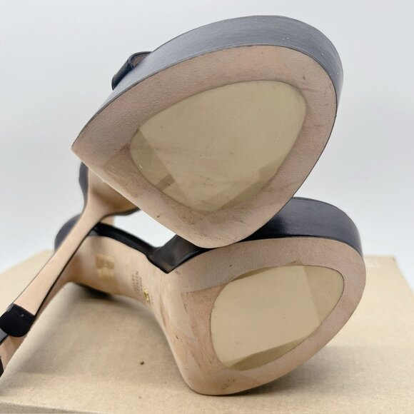 Stuart Weitzman Nudistcurve Hollywood Platform Sandal Black Leather US 8.5 Spain - Picture 9 of 10